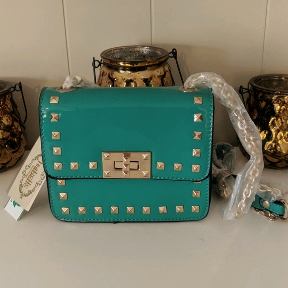 Isabelle Handbags Handbags - NWT Isabelle Handbag Teal Vegan Patent Leather